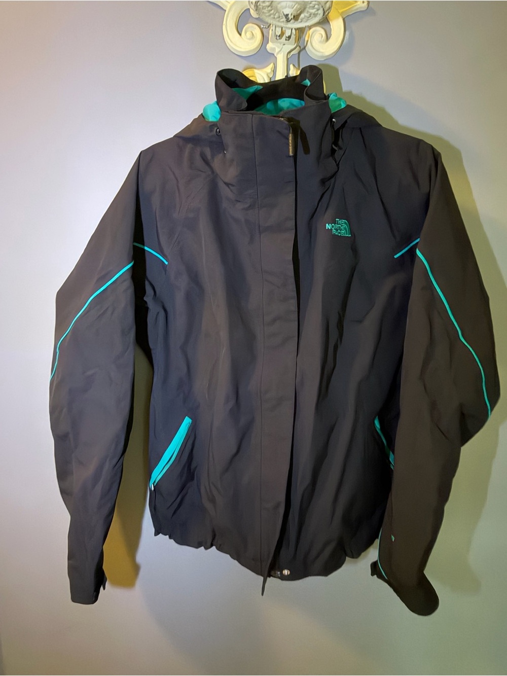 The North Face Women's Black Jacket with Teal Accents